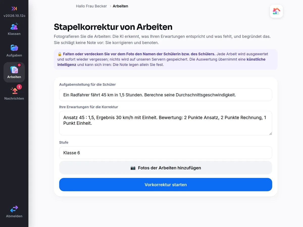 Auf dem Tablet: Arbeiten stapelweise vorkorrigieren, aus Fotos